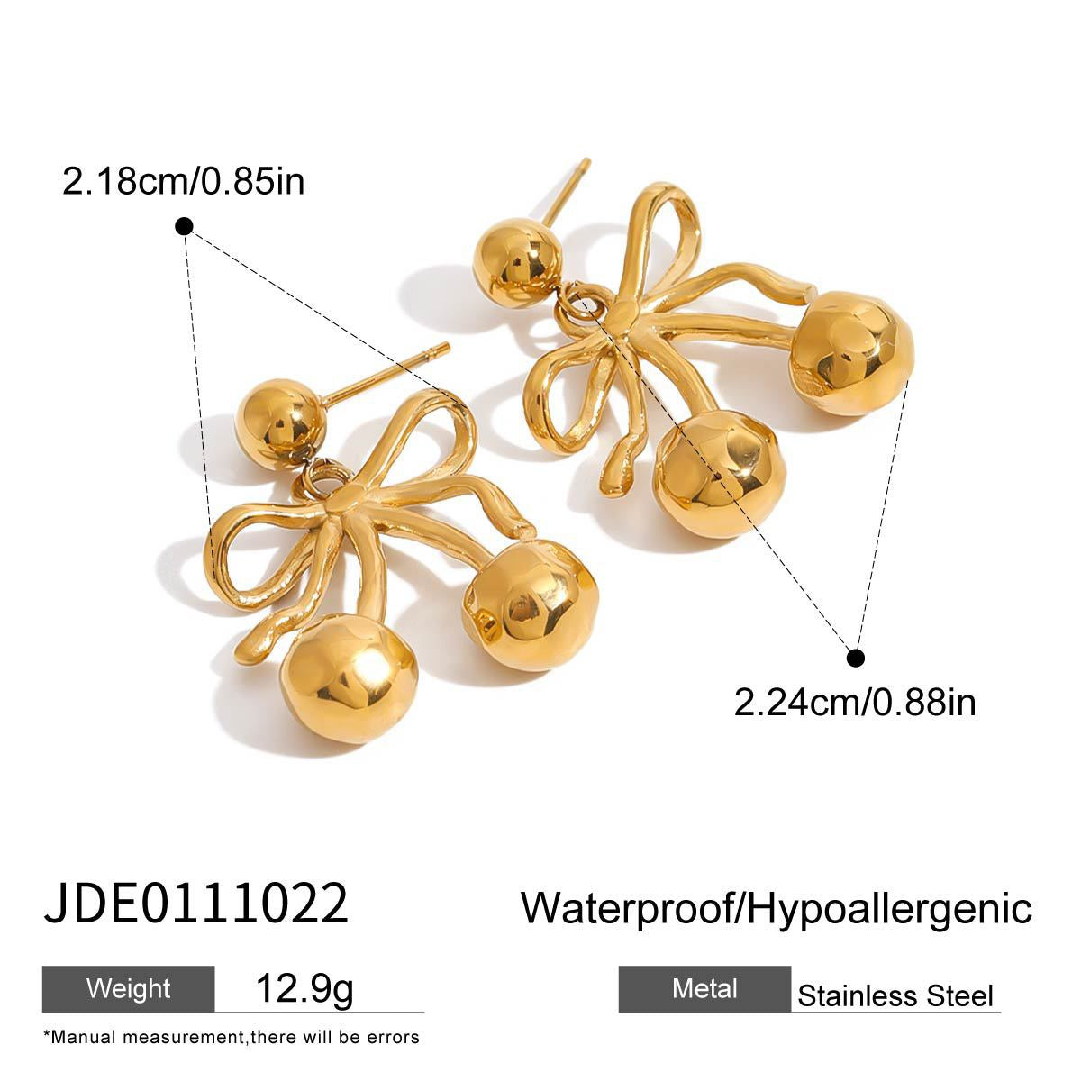 Cherry bow earrings