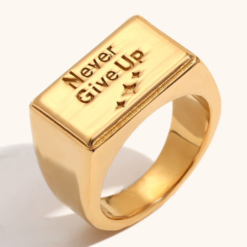 Never give up rings