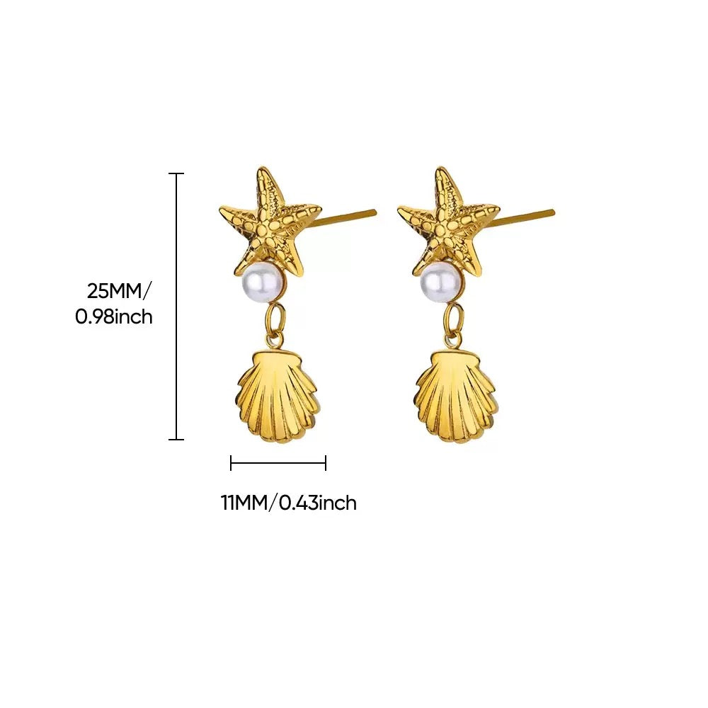Dainty starfish earrings