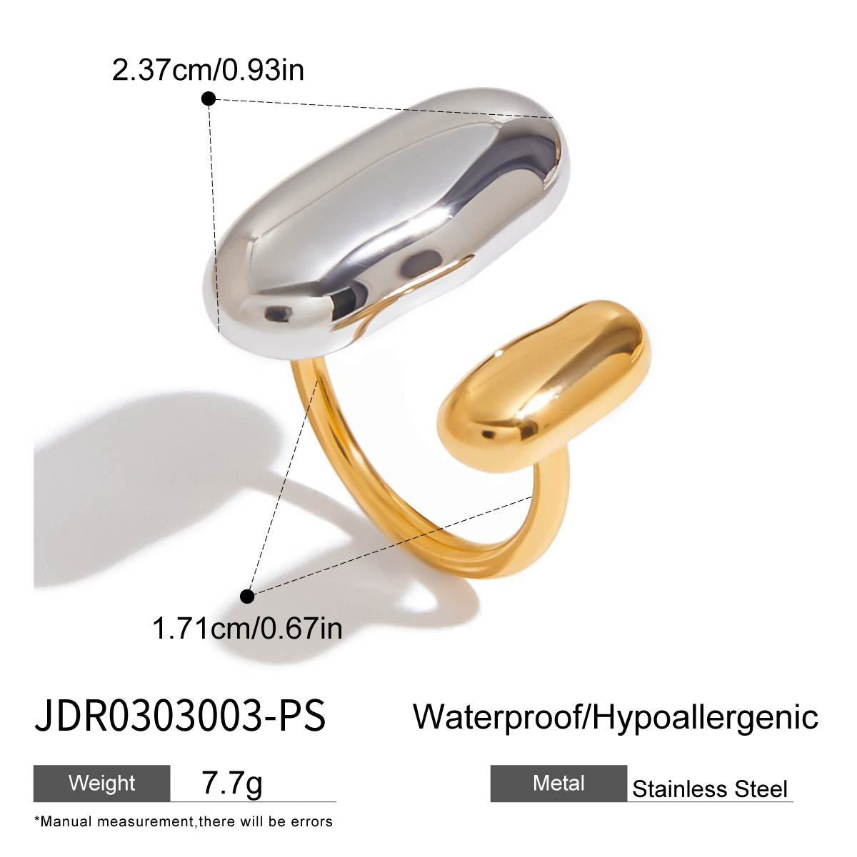 Double beads statement rings