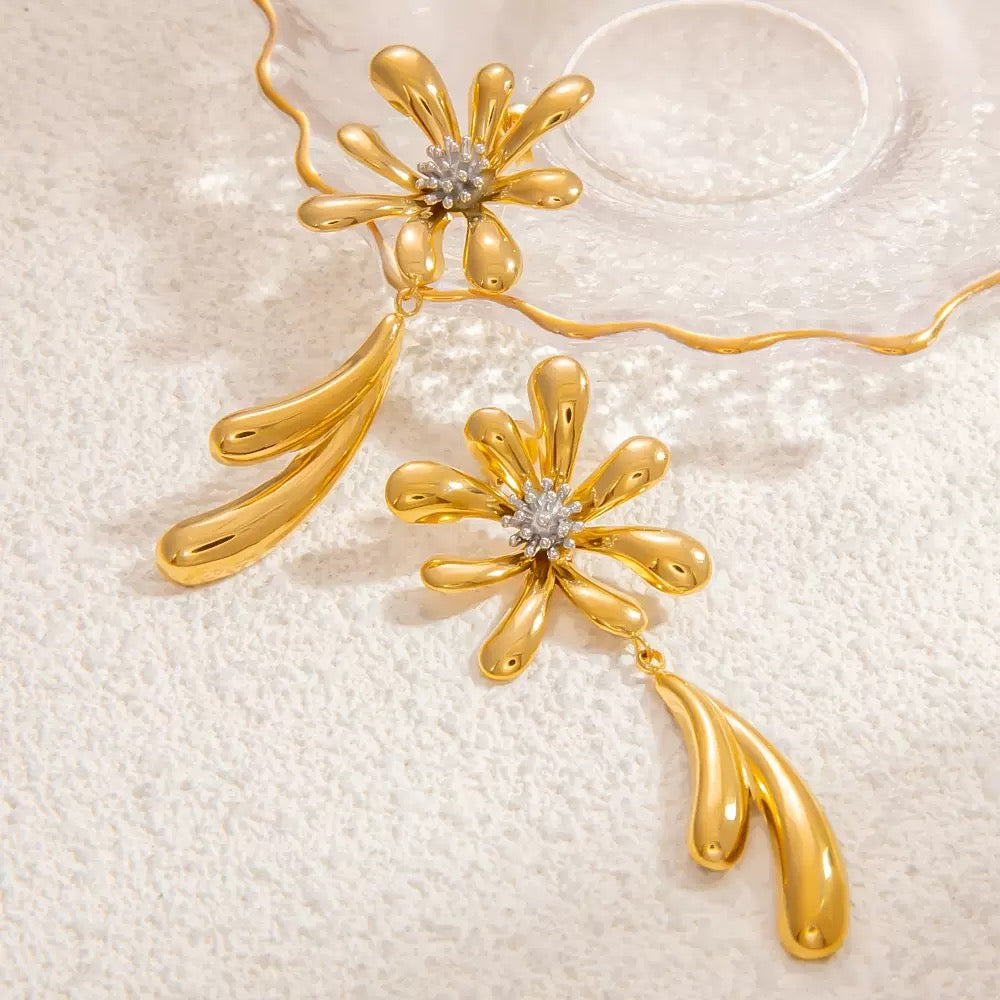 Statement flower earrings
