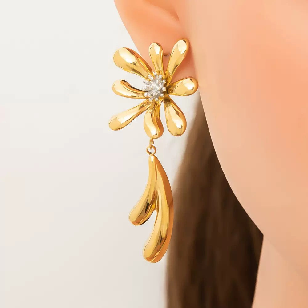 Statement flower earrings