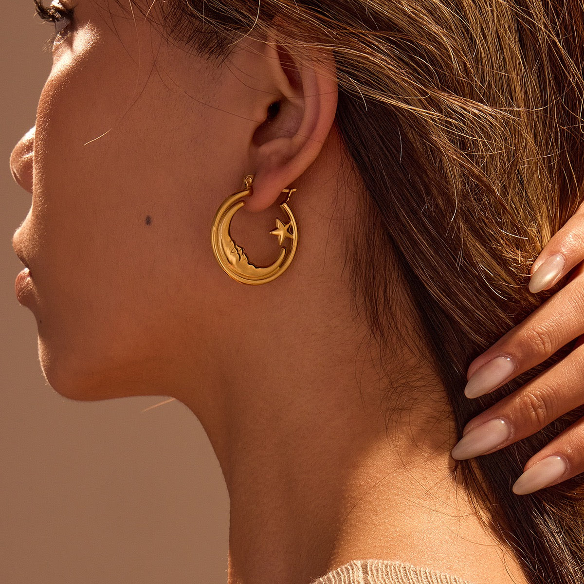 Sleeping moon hoops