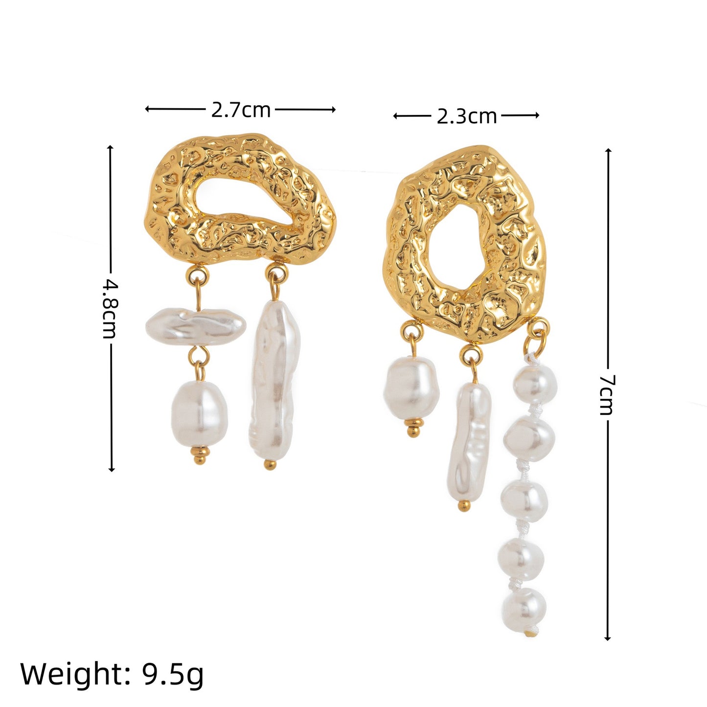 Cloudy pearly earrings