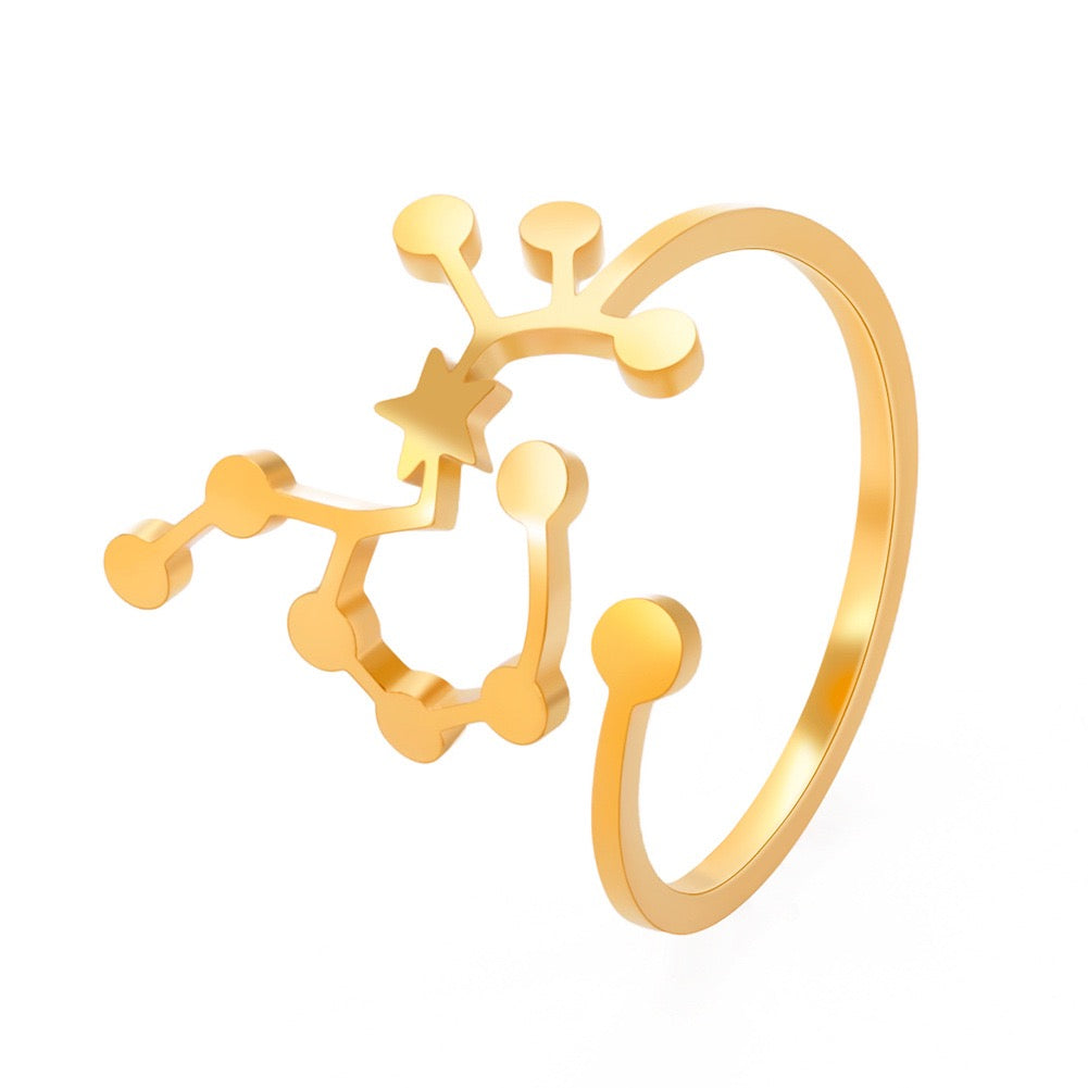 Zodiac star signs rings