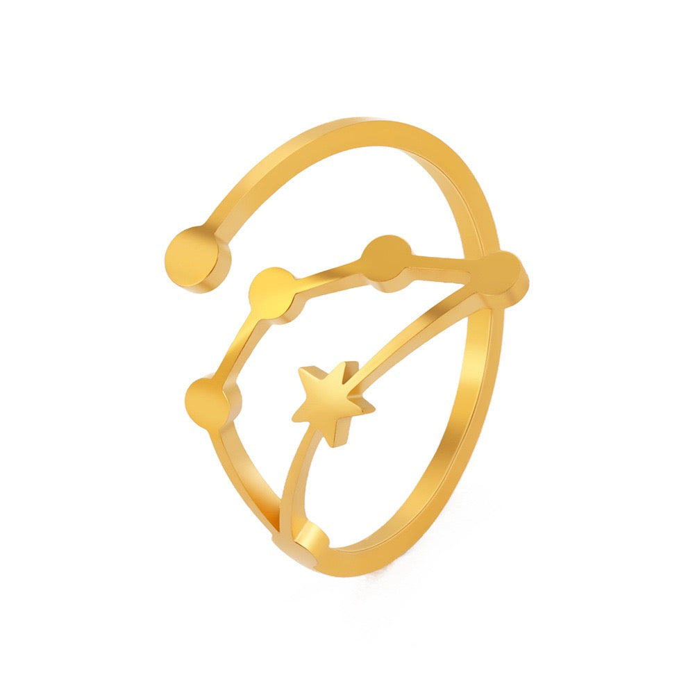 Zodiac star signs rings