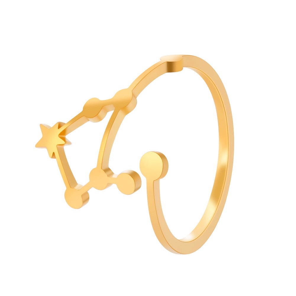Zodiac star signs rings