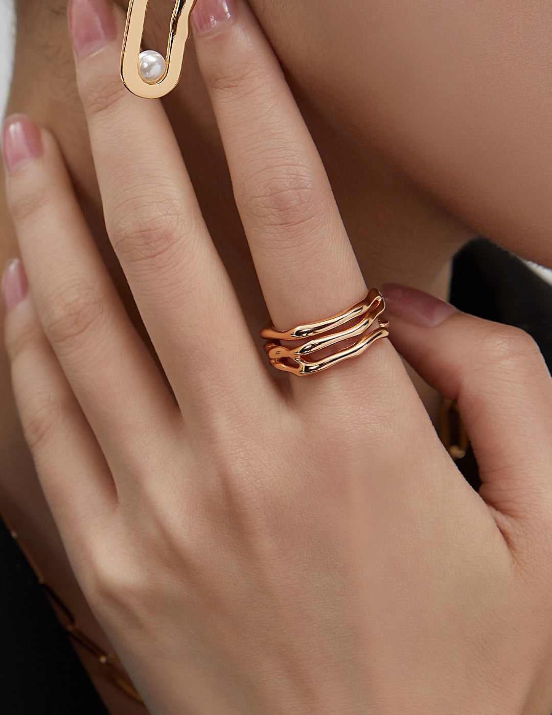 Webber Gold plated silver lining ring