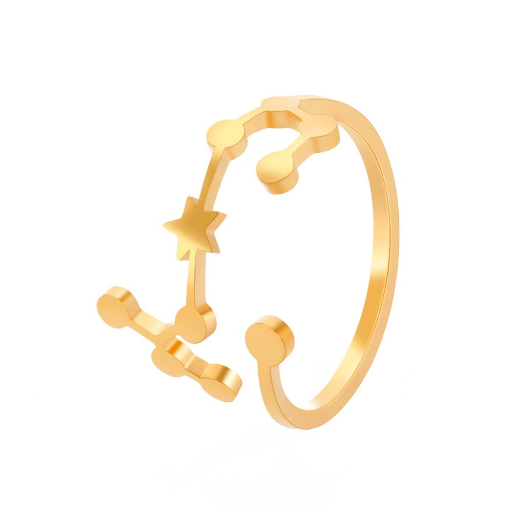 Zodiac star signs rings