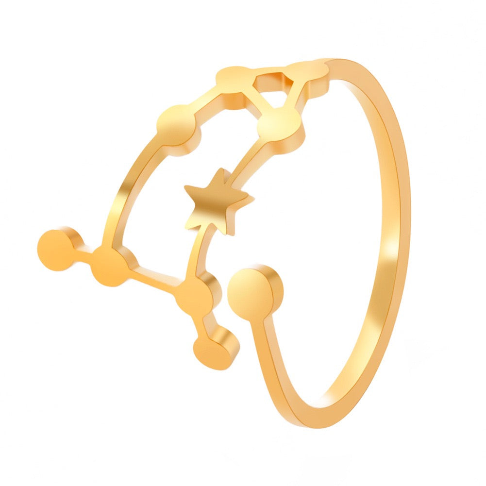 Zodiac star signs rings