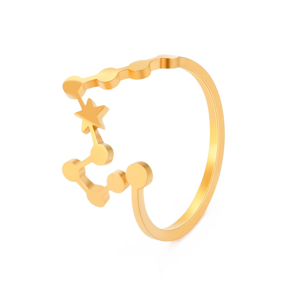 Zodiac star signs rings