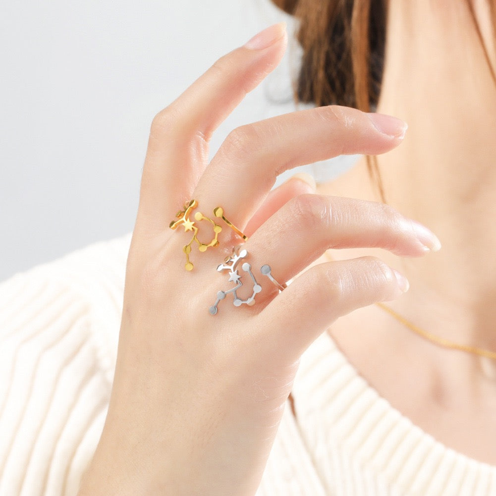 Zodiac star signs rings
