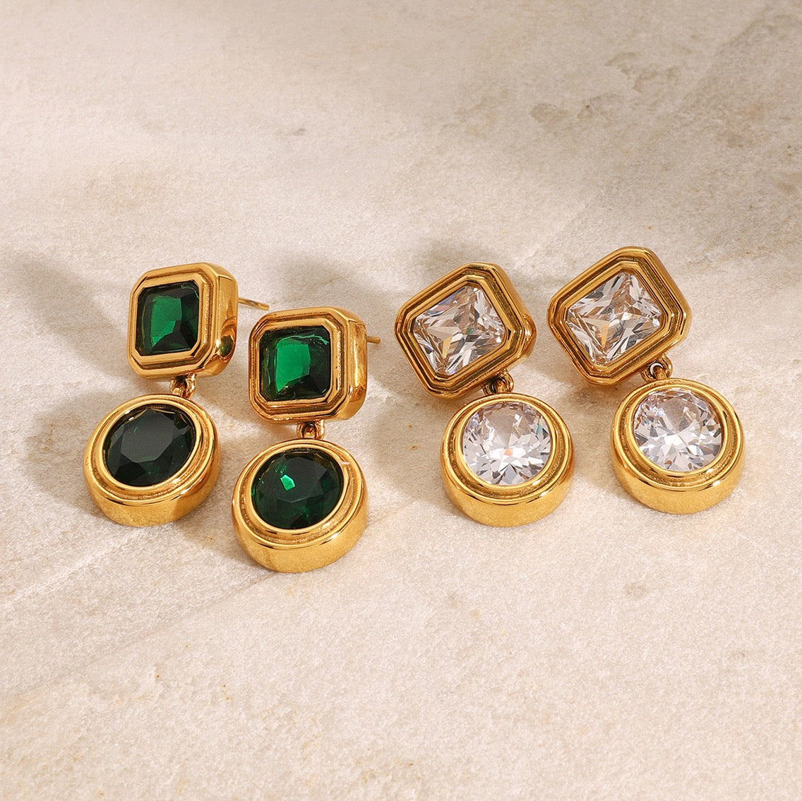 Green Gemmy earrings