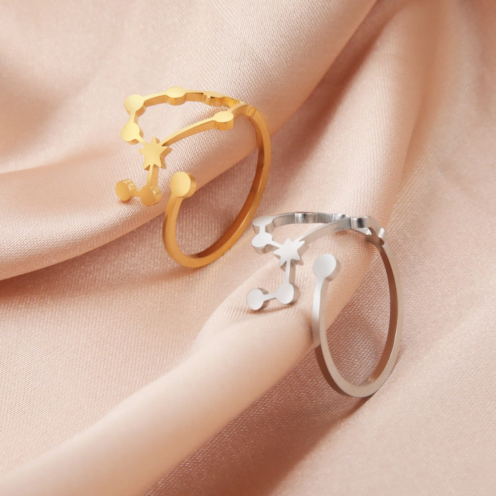 Zodiac star signs rings