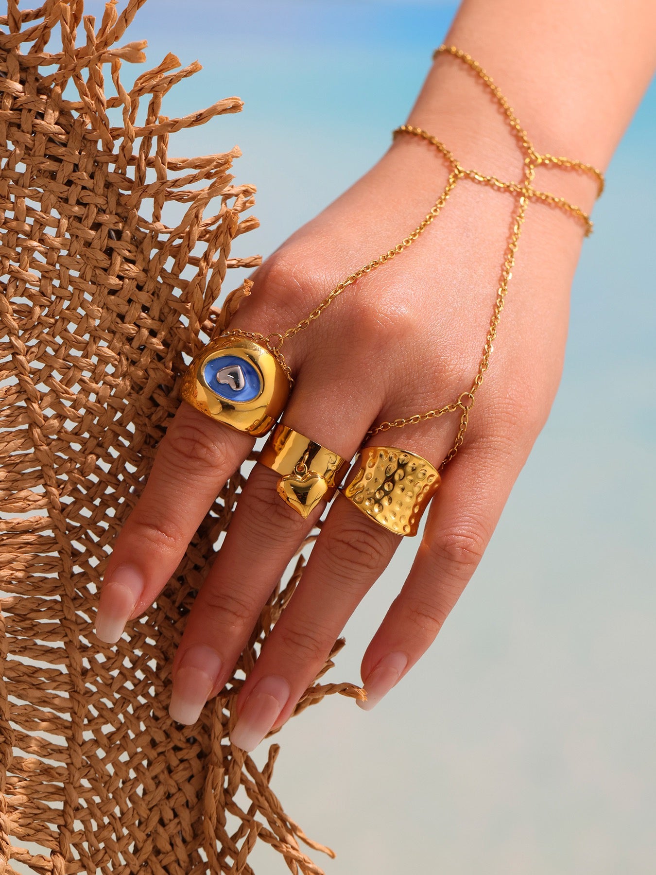 Blue hearts rings