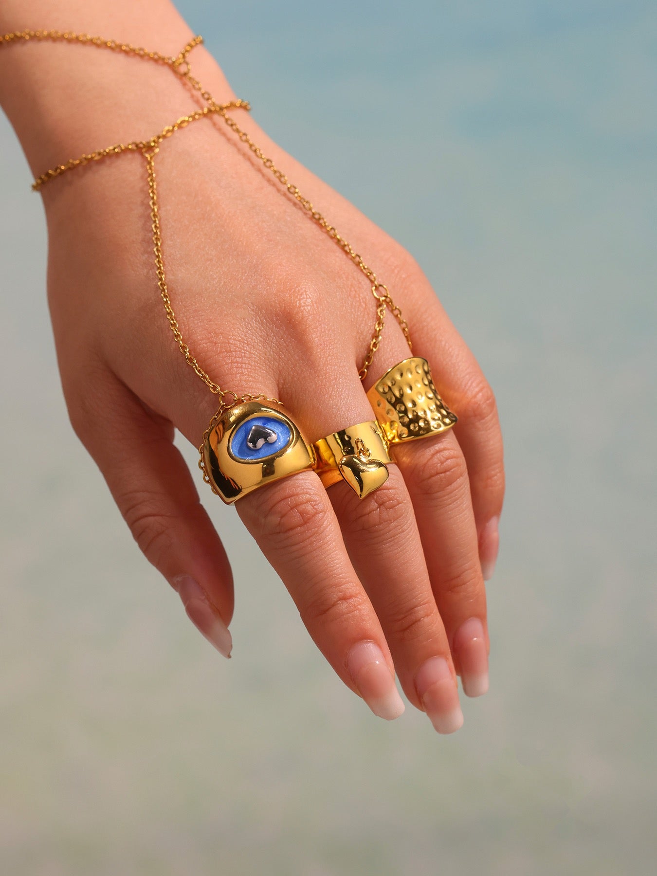 Blue hearts rings