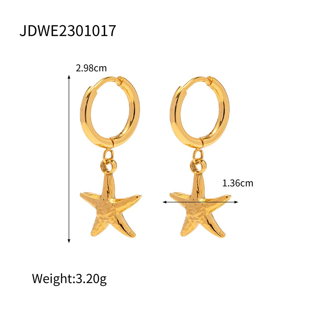 Dainty starfish hoops