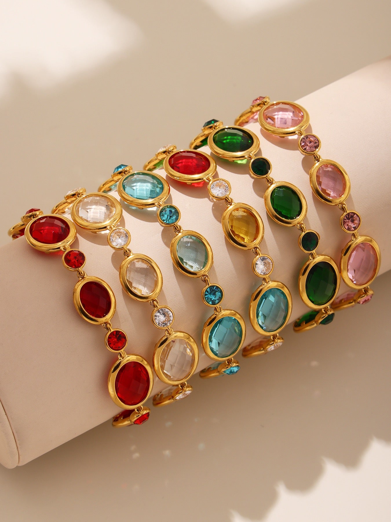 Rainbow glass bracelets