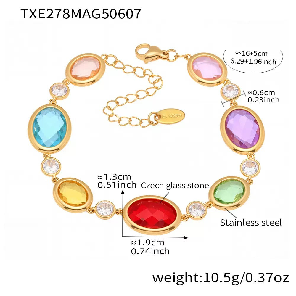 Rainbow glass bracelets
