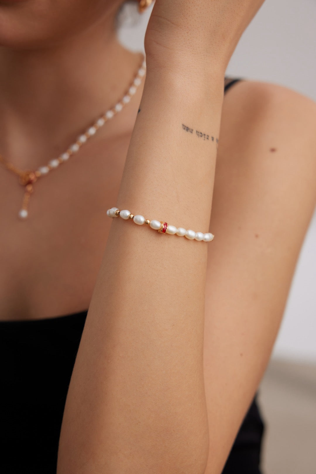 Rita Red glaze dripping pearl bracelet