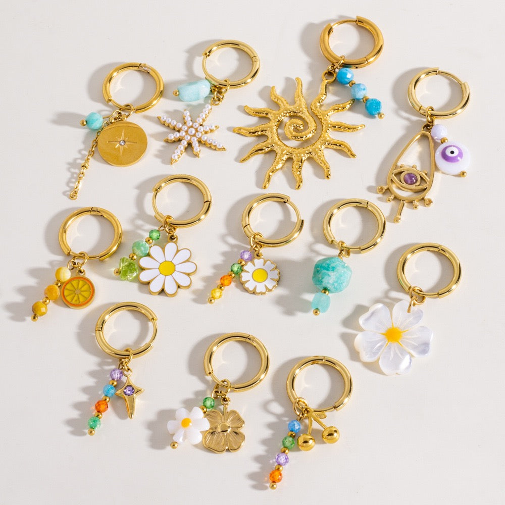 Dainty charm hoops