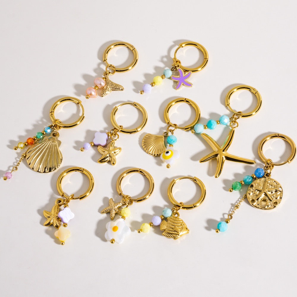 Dainty charm hoops