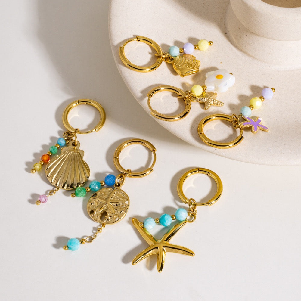 Dainty charm hoops