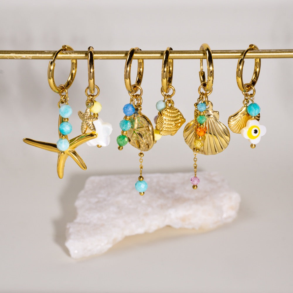 Dainty charm hoops