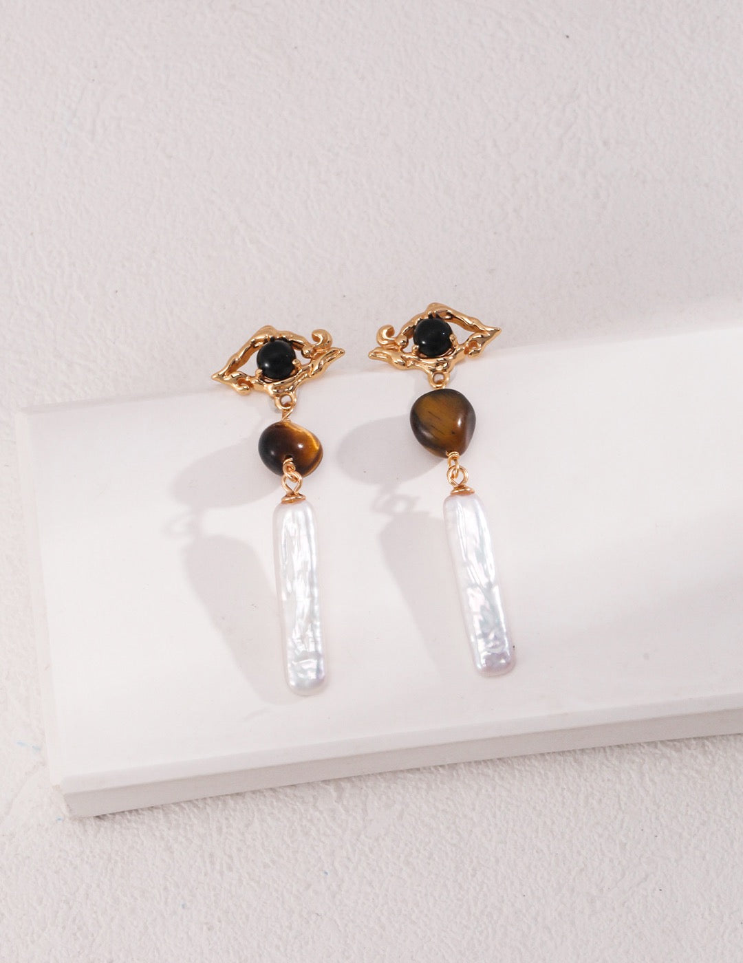 Ireland Tiger eye pearl set