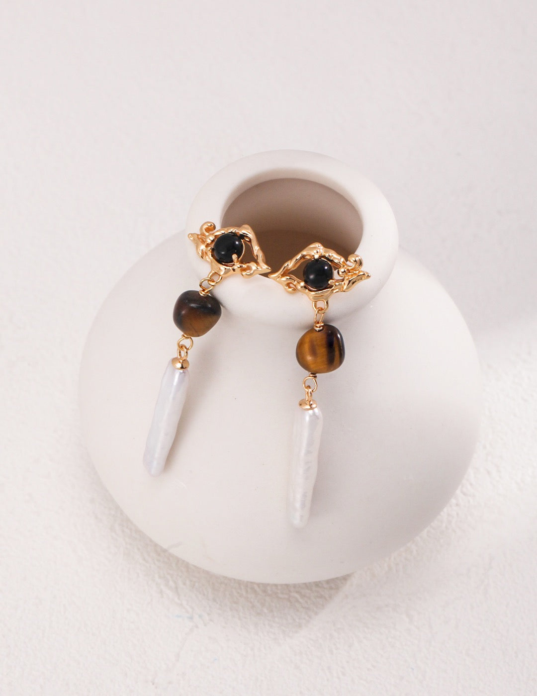 Ireland Tiger eye pearl set