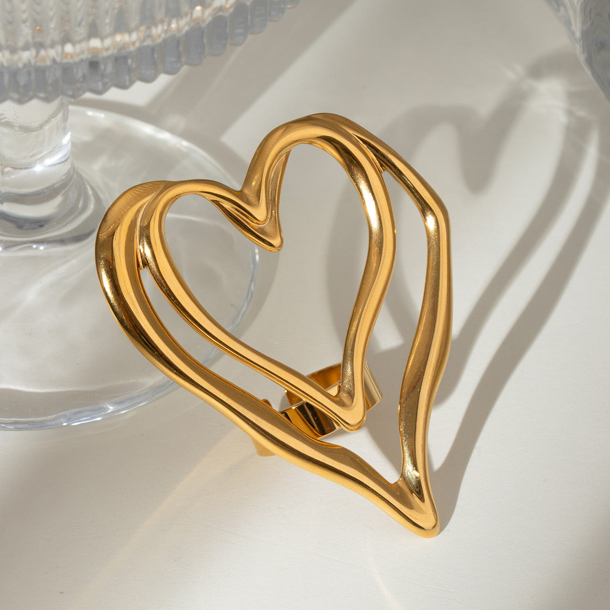 Caroline big heart ring