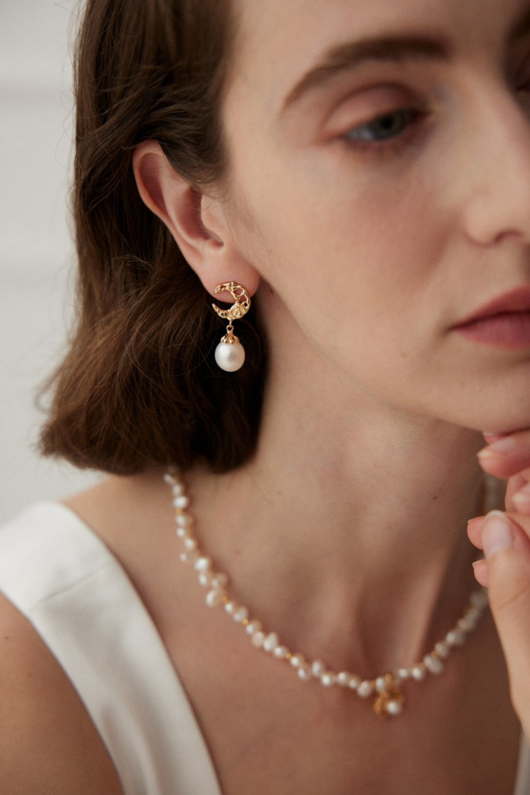 Love you to the moon Pearl earrings