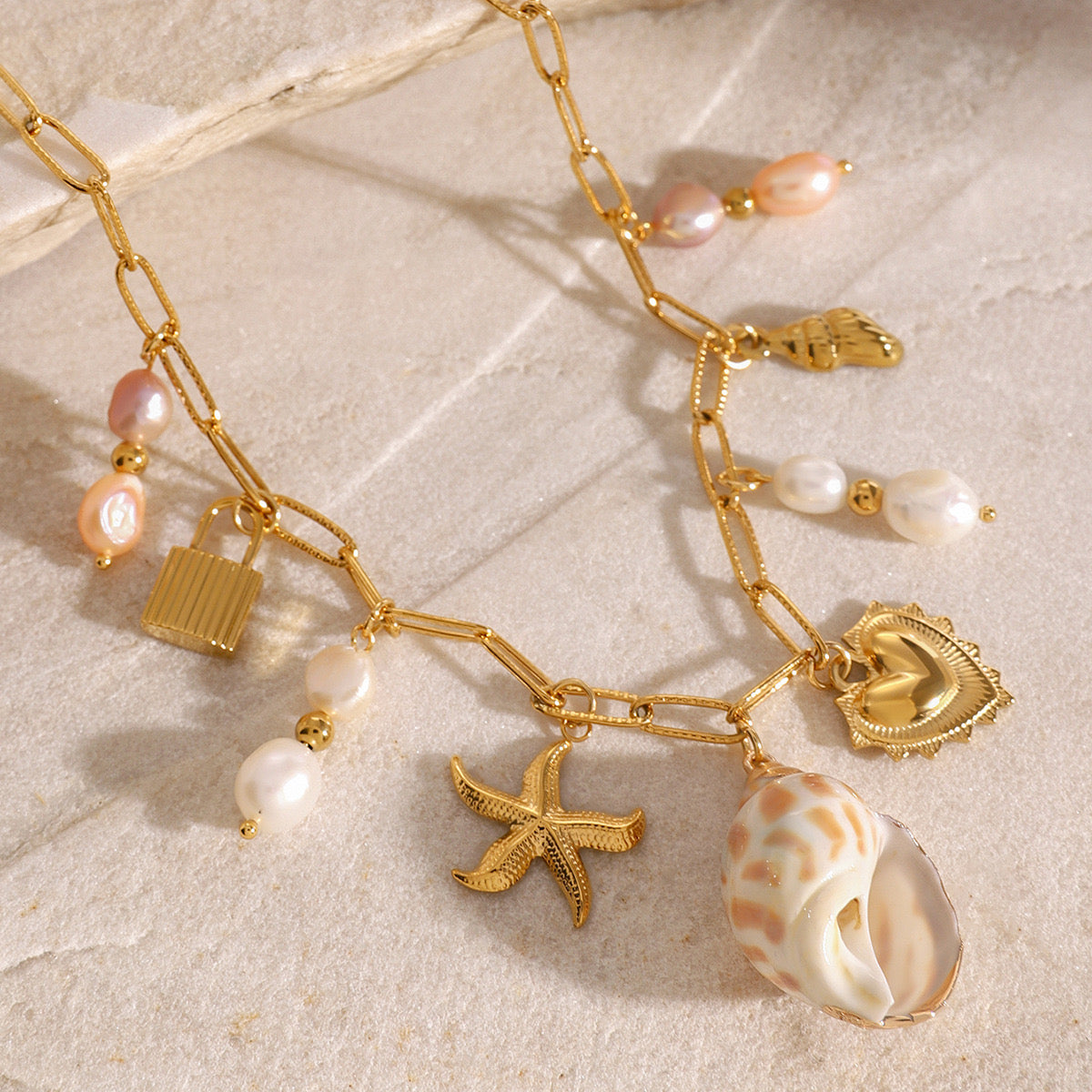 Bondi Mira seashell charm necklace
