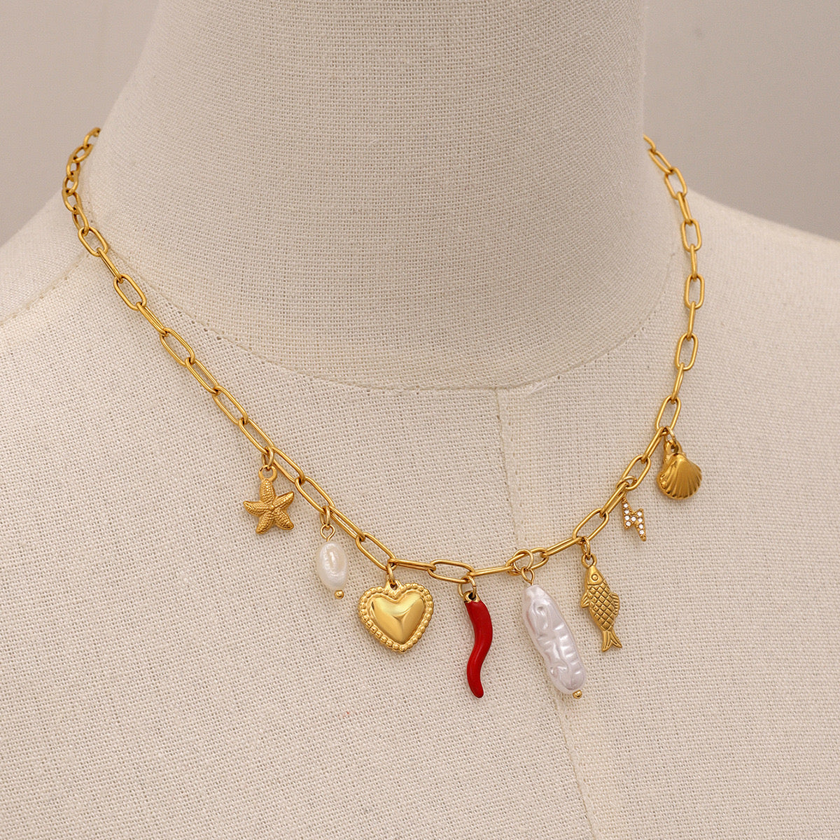 Chilli Poppy charm necklace