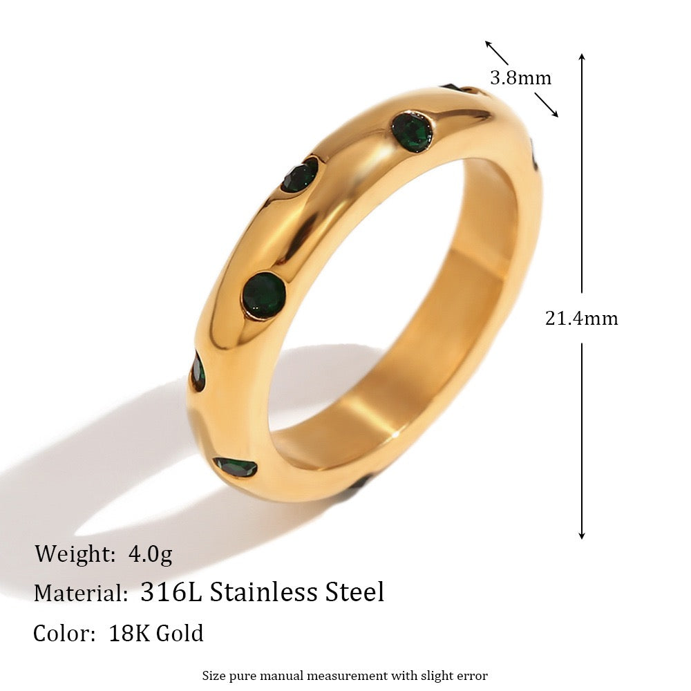 Tulips zircon hoop rings