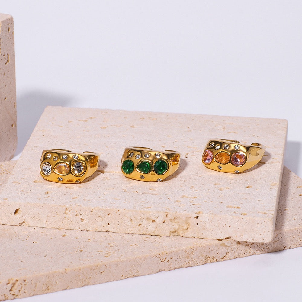 Gem rainbow rings