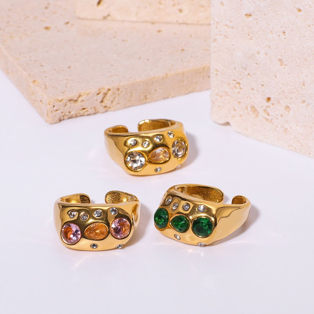 Gem rainbow rings