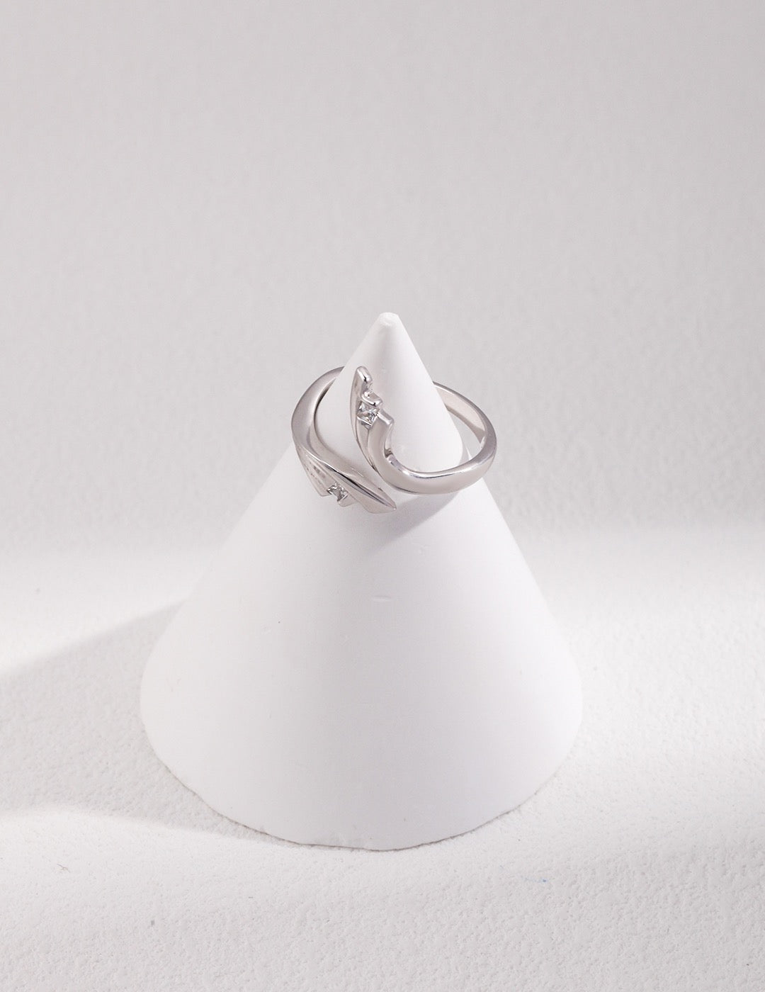 Cobalt zircon silver ring