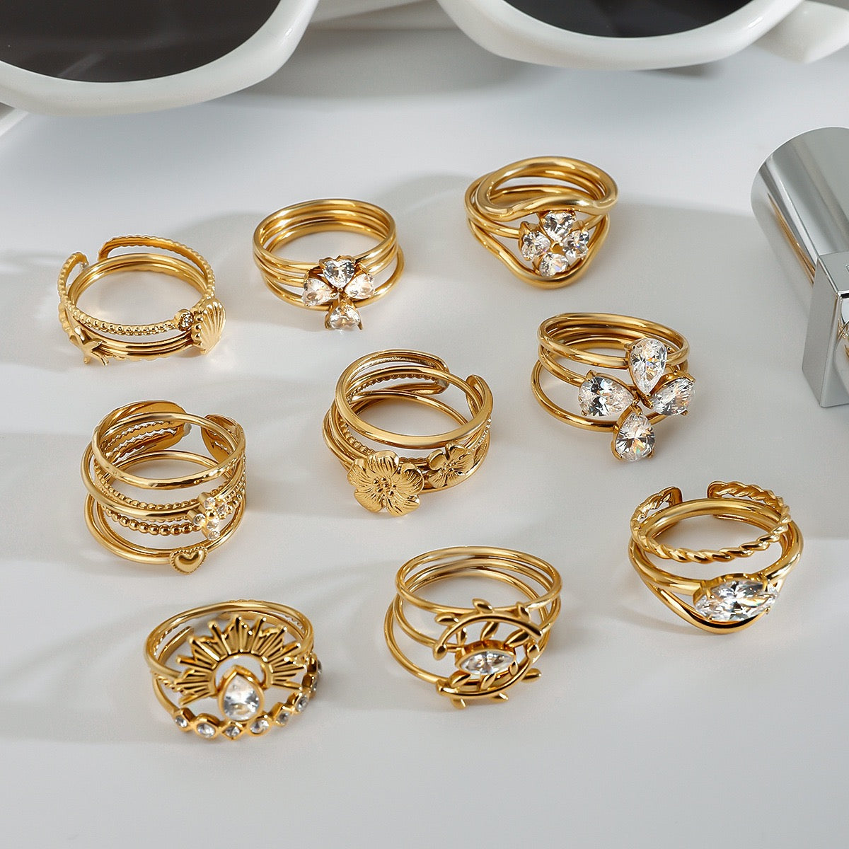 Stacking three rings set