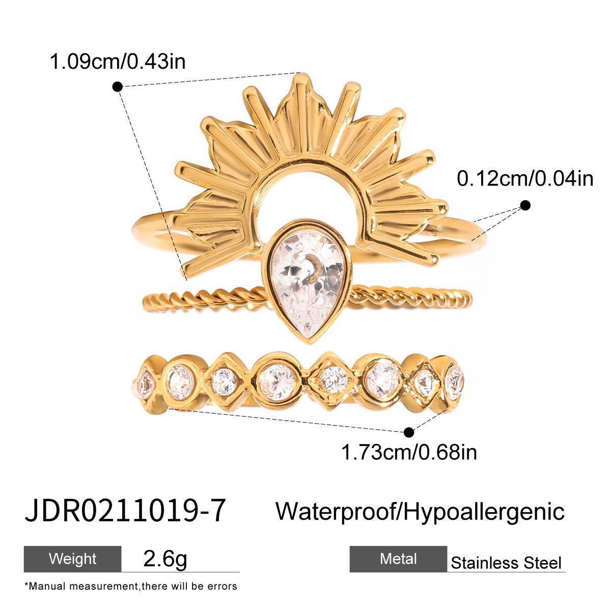 Stacking three rings set