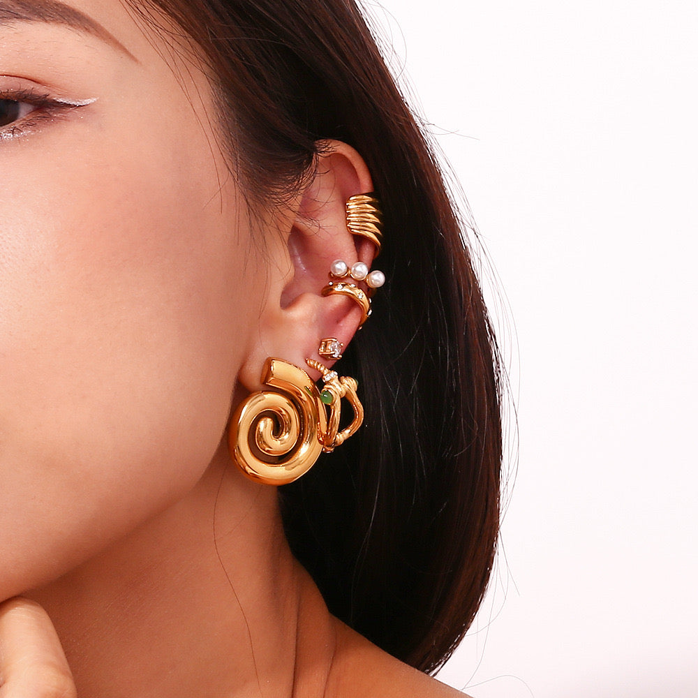 Jade Sea swirl earrings