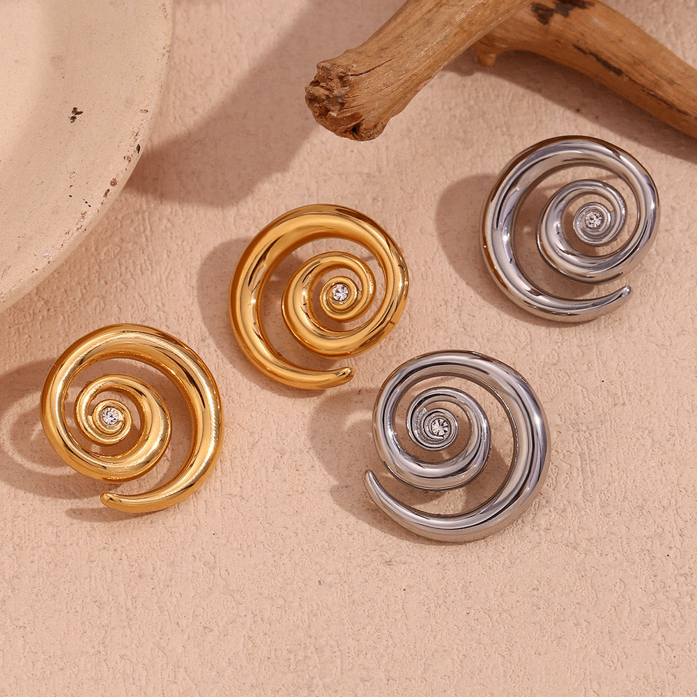 Jade Sea swirl earrings
