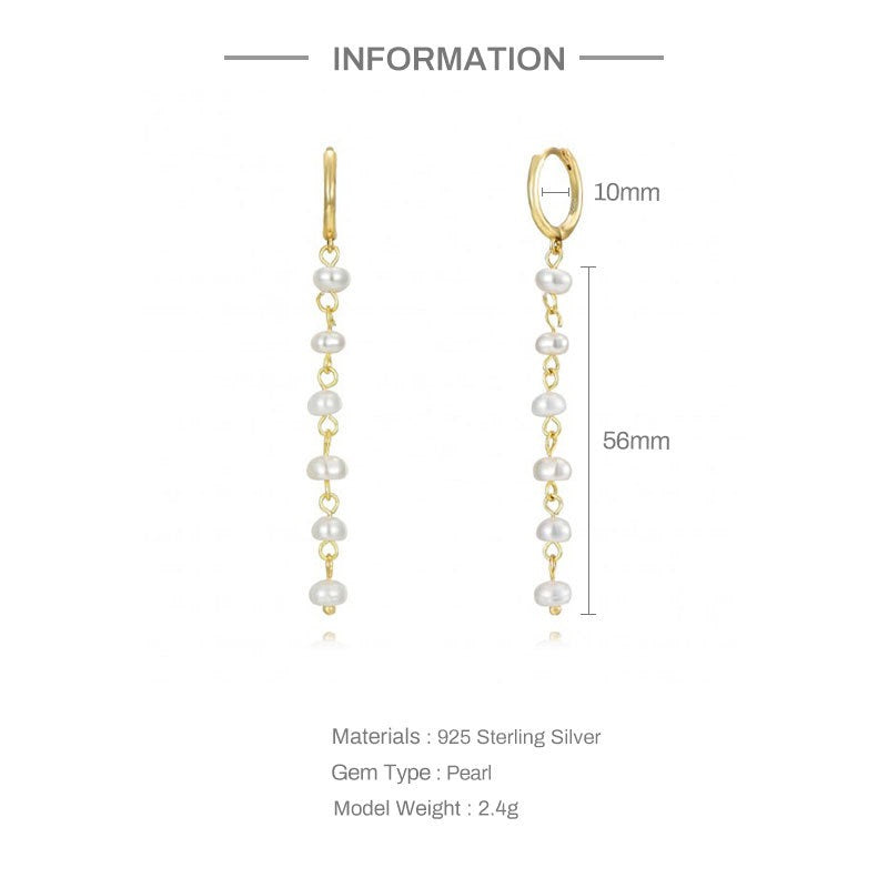 Dainty pearly hoops