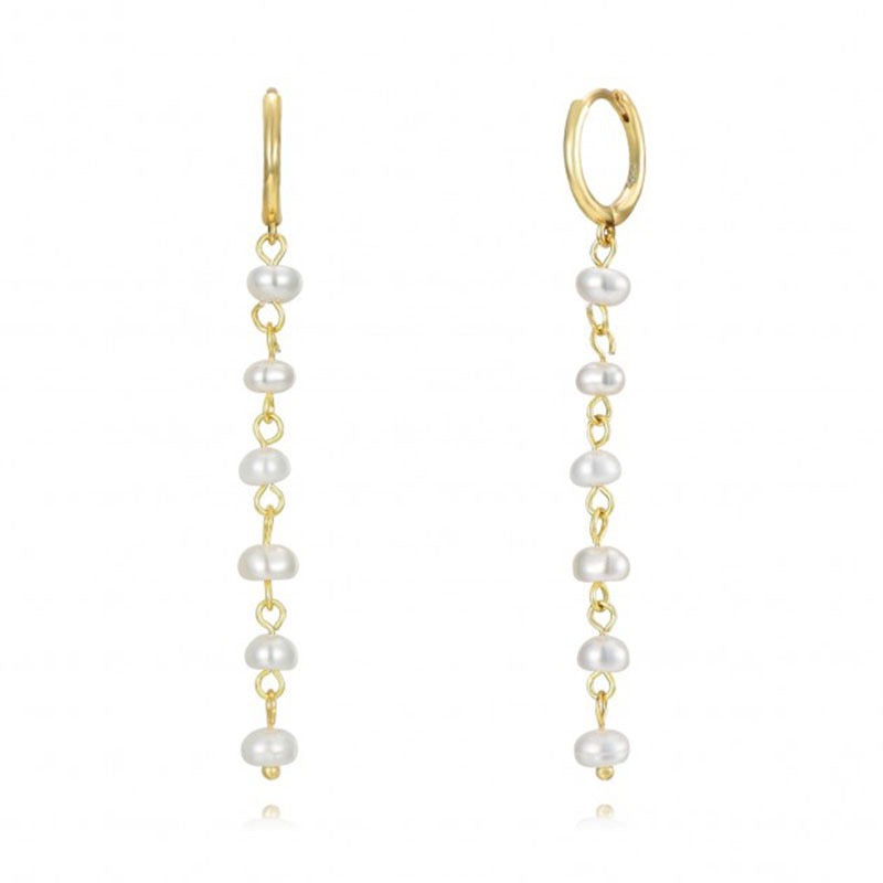 Dainty pearly hoops
