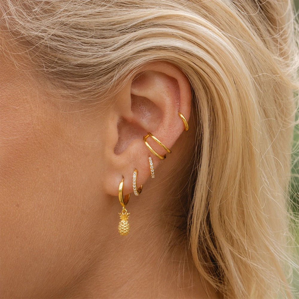 Sterling silver pineapple hoops