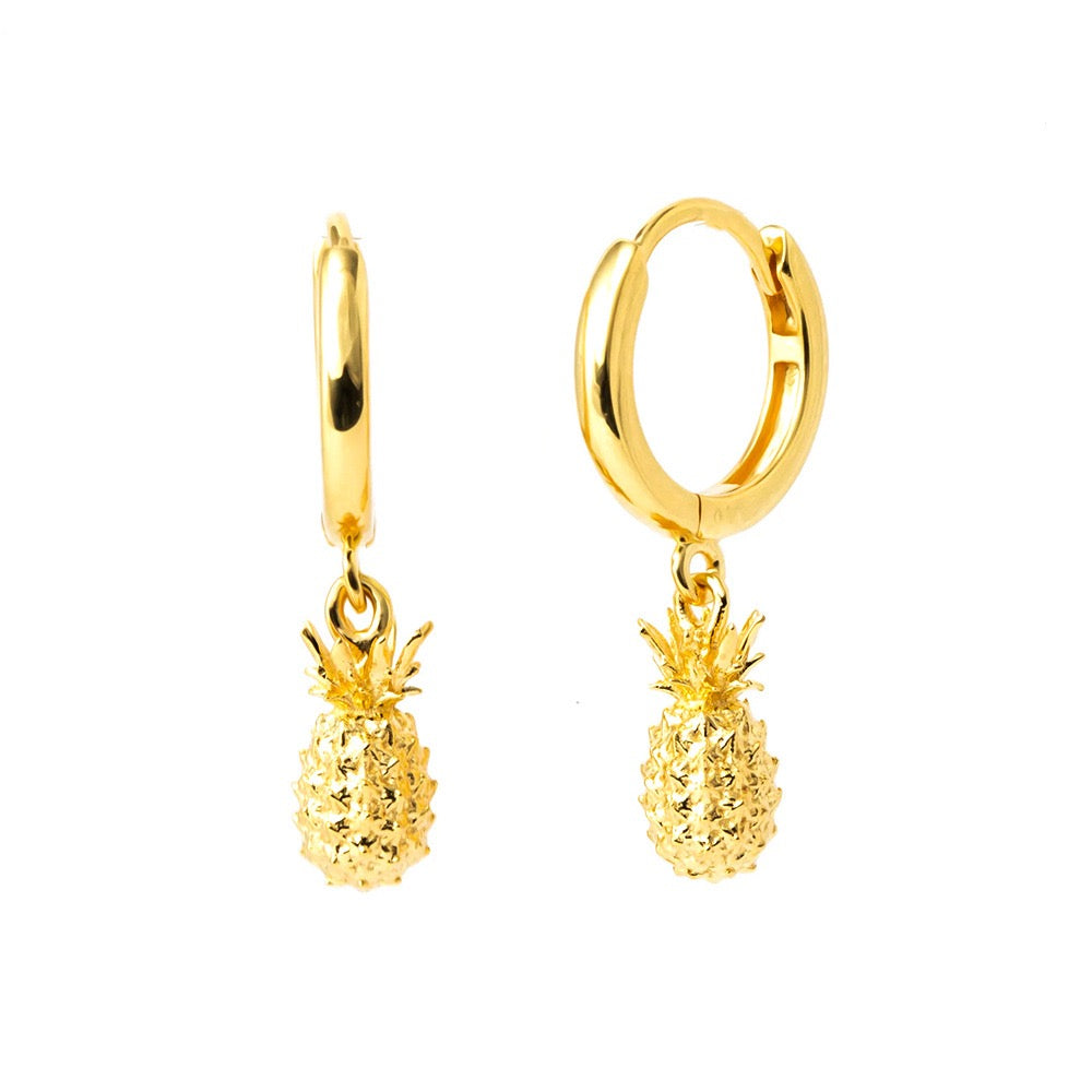 Sterling silver pineapple hoops