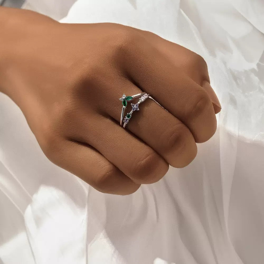 Butterfly dainty silver rings