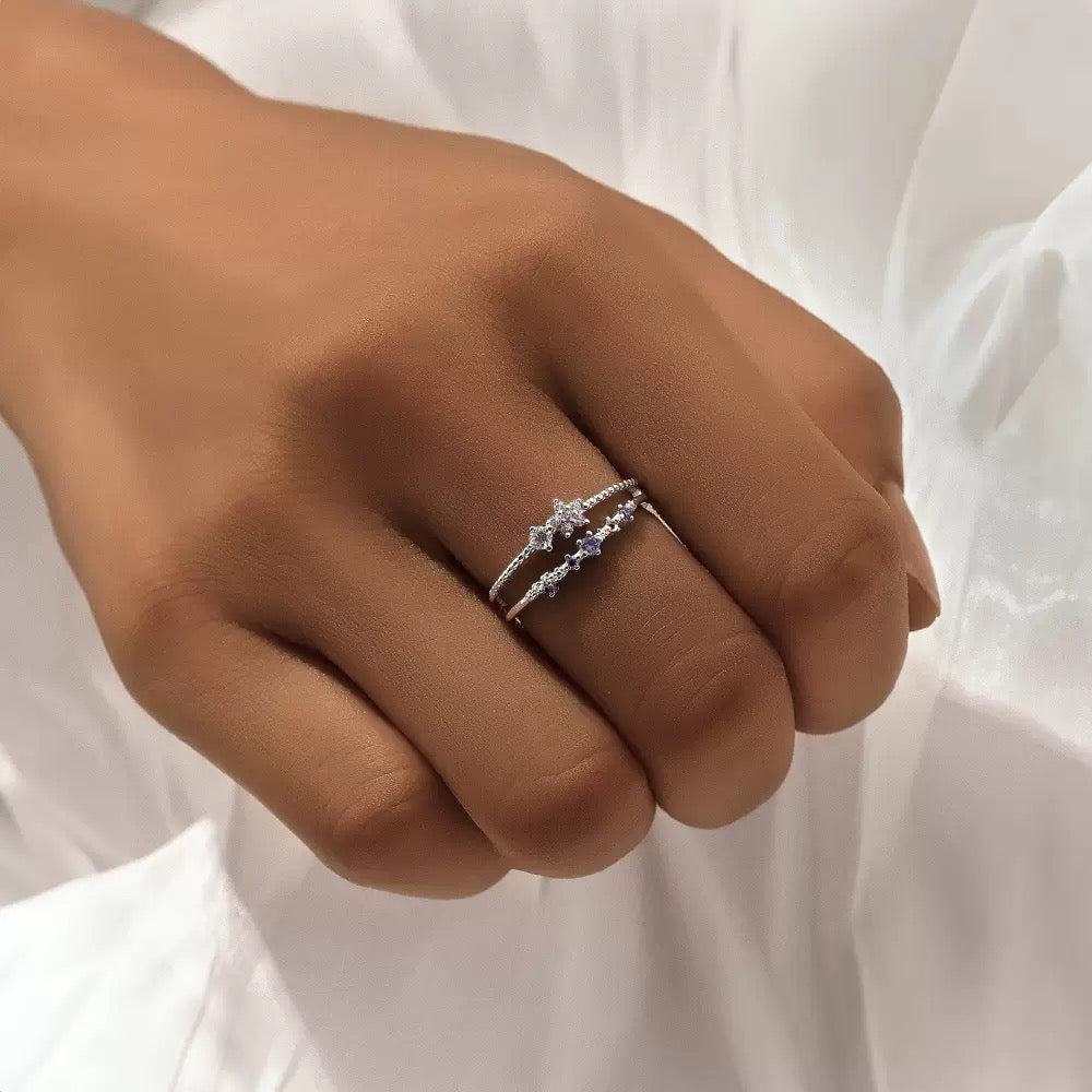 Butterfly dainty silver rings