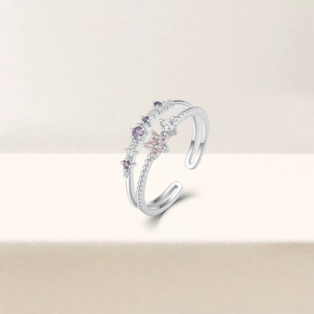 Butterfly dainty silver rings