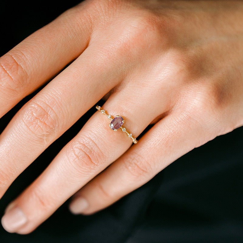 Frank Purple sterling silver ring